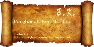 Burghardt Kornélia névjegykártya