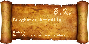 Burghardt Kornélia névjegykártya